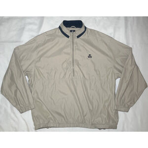 Vtg Pebble Beach Men’s 1/2 Zip Jacket Water/Wind Resistant Beige Size XXL 1/4